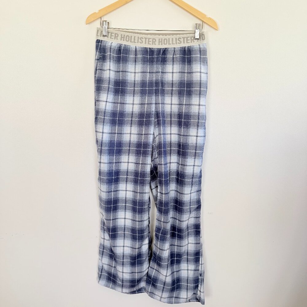 Hollister Flannel Plaid Pajama Pants Blue Lounge Soft Comfy Relaxed Sleep Size S - Picture 2 of 5